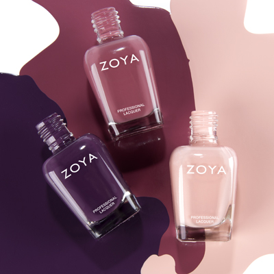 Zoya Holiday Trio 2 showing two pinks and a purple (main image)